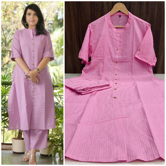 Elegant Office Kurti Pant Set – Embroidered & Pintex Detailing
