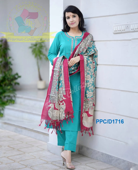 Exclusive Khadi Cotton Embroidered Festive Set by Prerna Collection