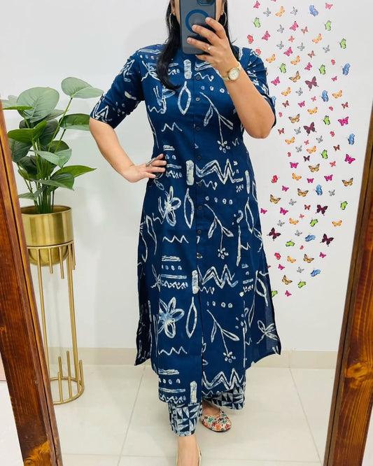 🌸✨ NEW LAUNCH – Premium Floral Cotton Kurti Pant Set ✨🌸