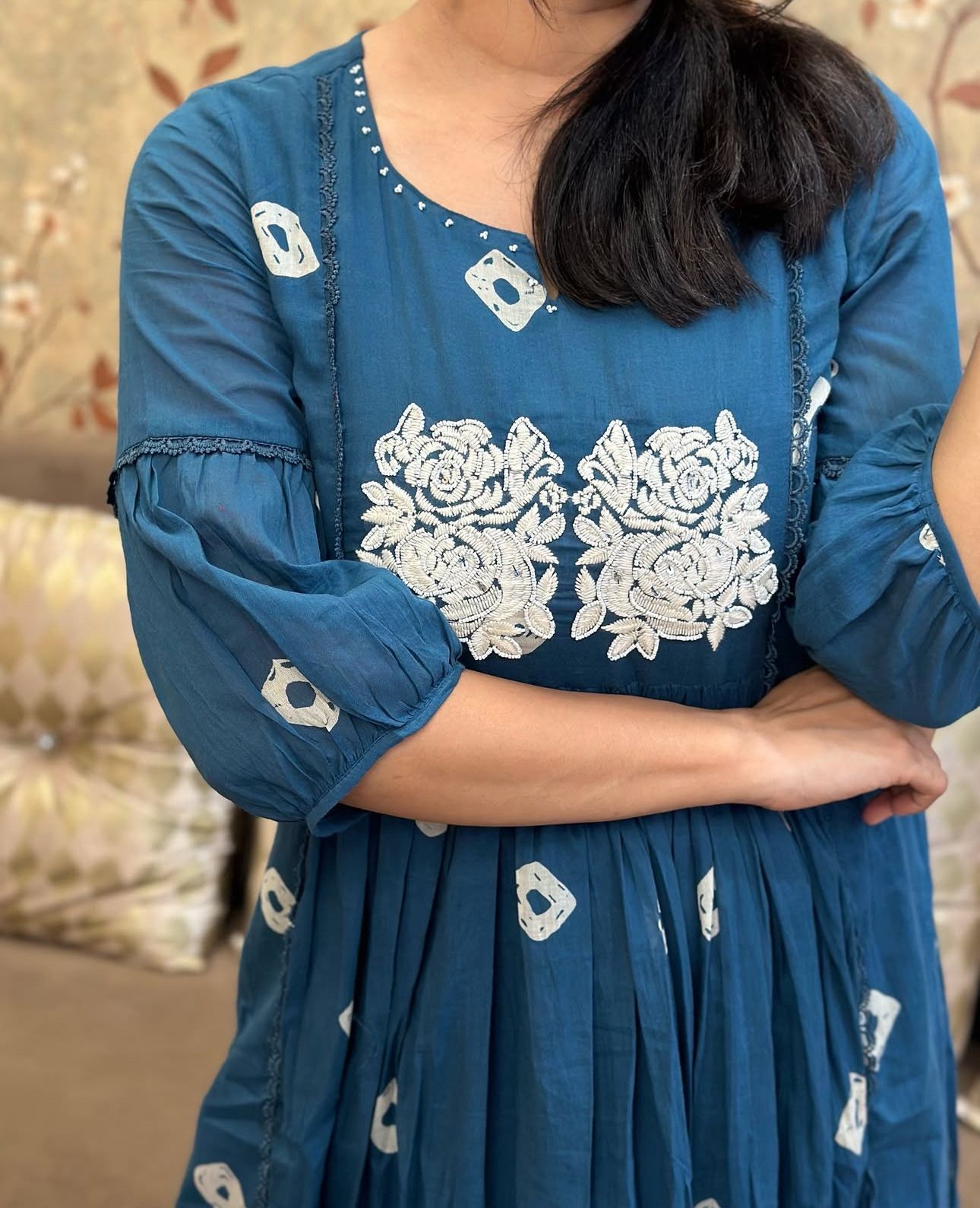 Bandhej Discharge Print Cotton Kurta Pant Set – Elegant & Comfortable