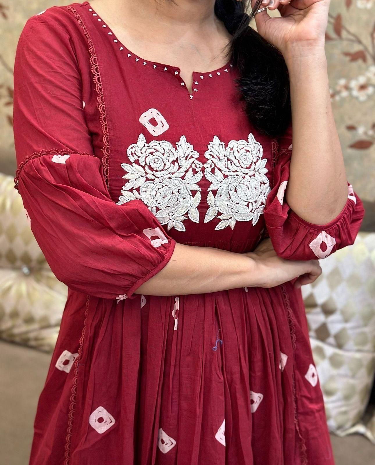 Bandhej Discharge Print Cotton Kurta Pant Set – Elegant & Comfortable