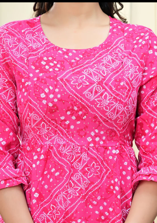 🌹✨ NEW LAUNCH – Elegant Ikkat Print Midi Gown ✨🌹