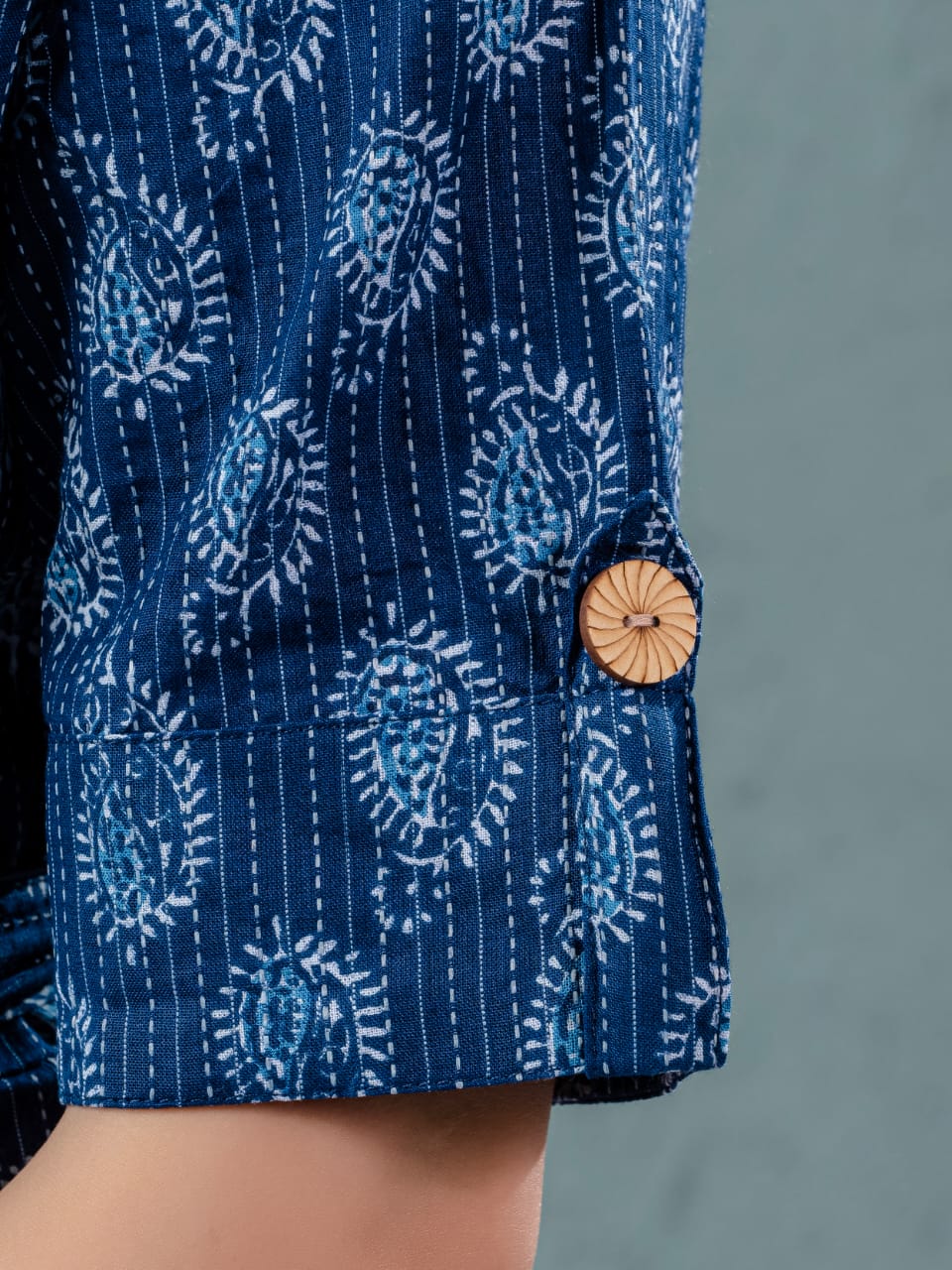 Elegant Katha Cotton One-Piece Frock with Belt