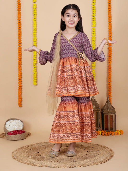 Dreamy Blossom – Organza Kurti & Skirt Set for Girls