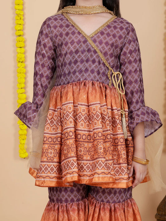 Dreamy Blossom – Organza Kurti & Skirt Set for Girls