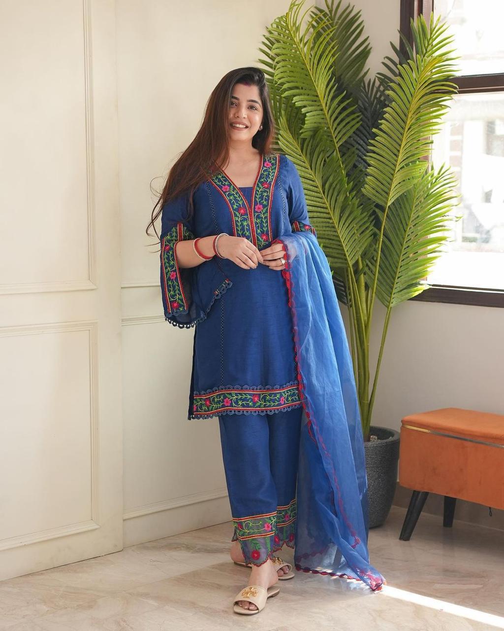 🌸 Handcrafted Elegance: Heavy Rayon Salab Ethnic Set with Dupatta 🌹🌹