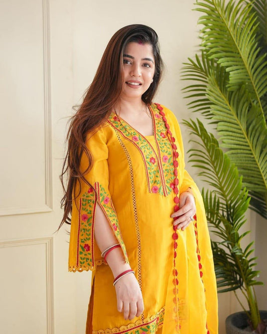 🌸 Handcrafted Elegance: Heavy Rayon Salab Ethnic Set with Dupatta 🌹🌹
