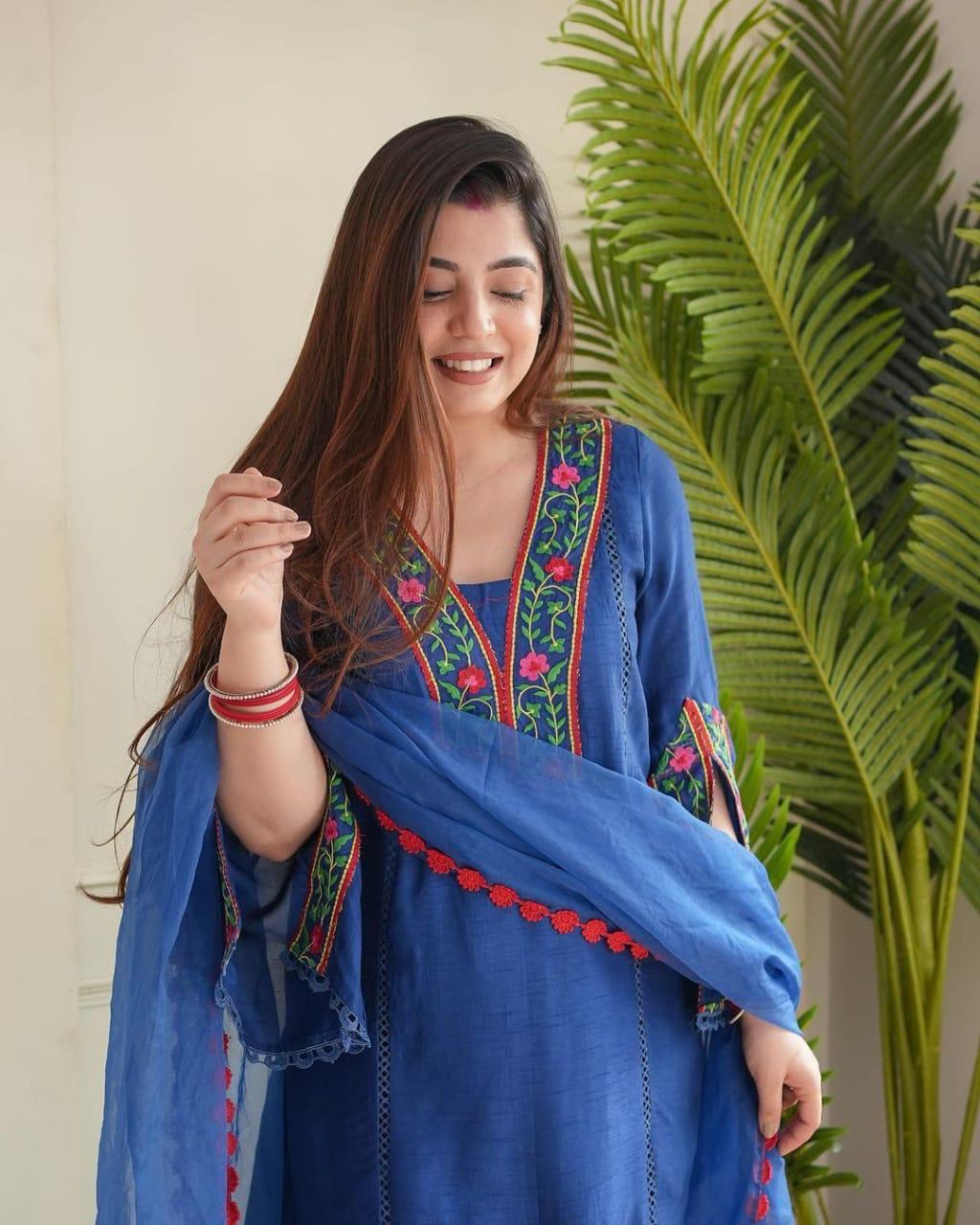 🌸 Handcrafted Elegance: Heavy Rayon Salab Ethnic Set with Dupatta 🌹🌹
