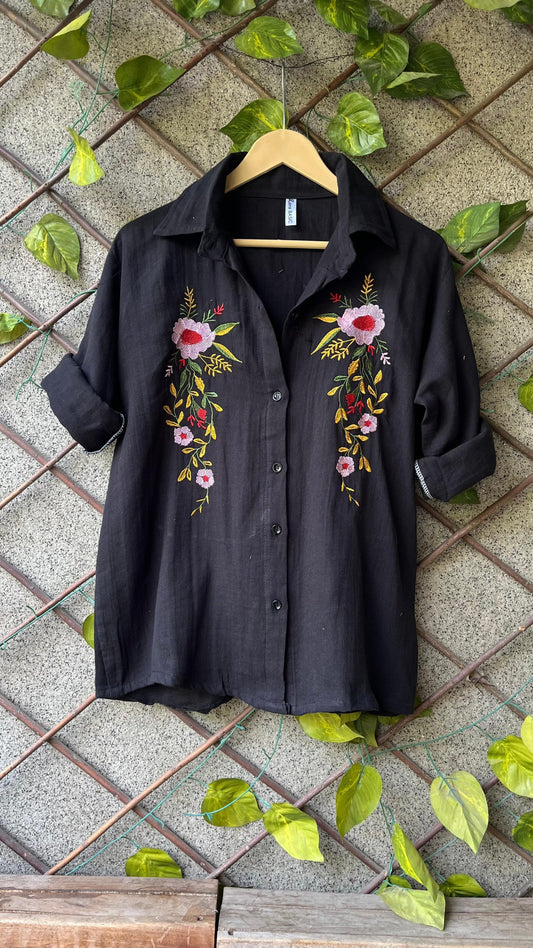 Floral Embroidered Mulmul Cotton Shirts 🌸