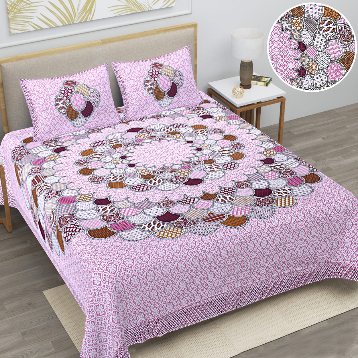 🛏️ Premium 93×108 Texture King Size Bedsheet Set – Soft & Stylish