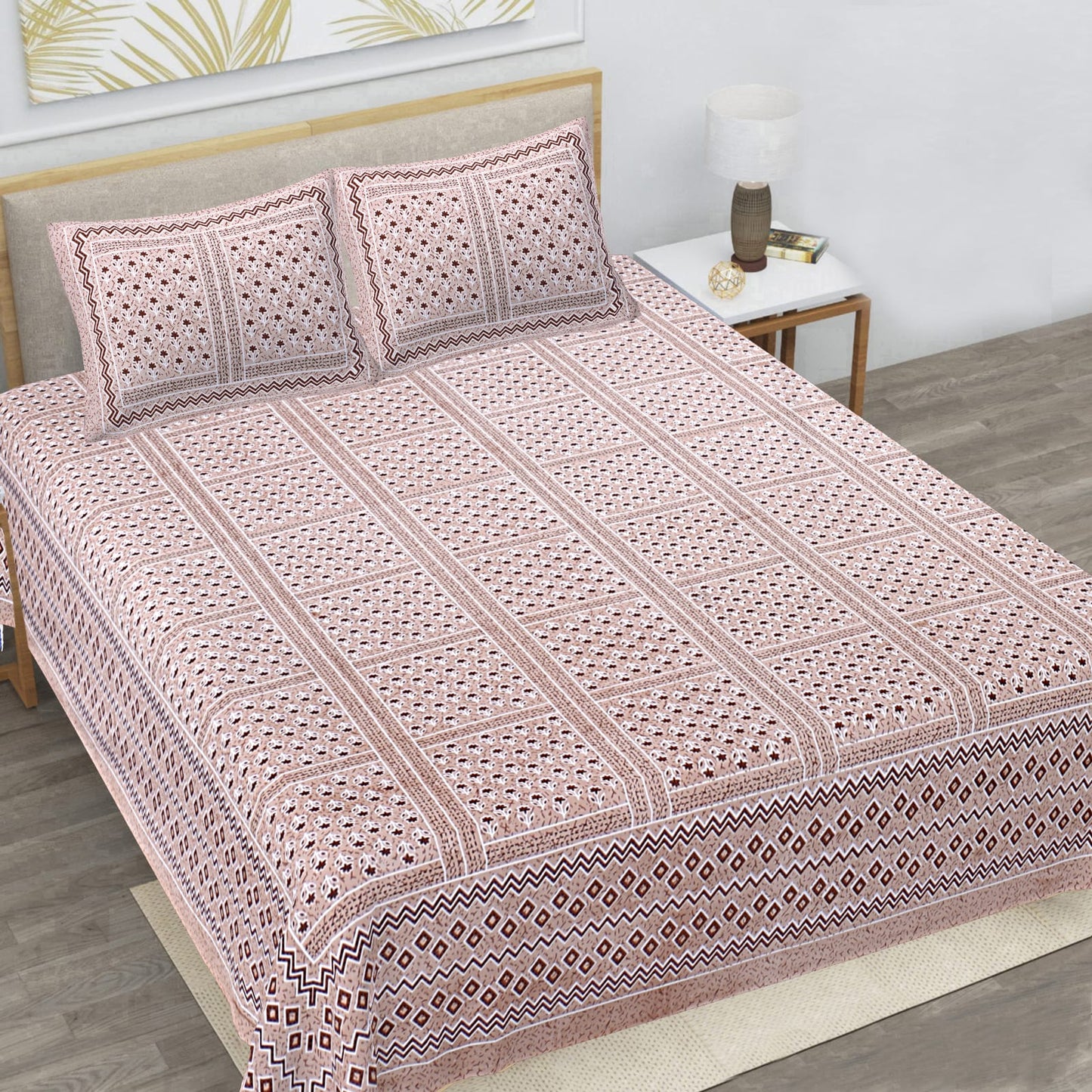 🛏️ Premium 93×108 Texture King Size Bedsheet Set – Soft & Stylish
