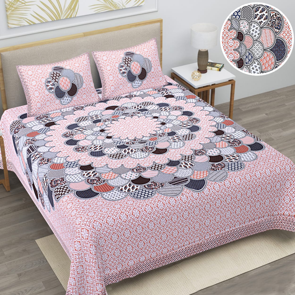 🛏️ Premium 93×108 Texture King Size Bedsheet Set – Soft & Stylish