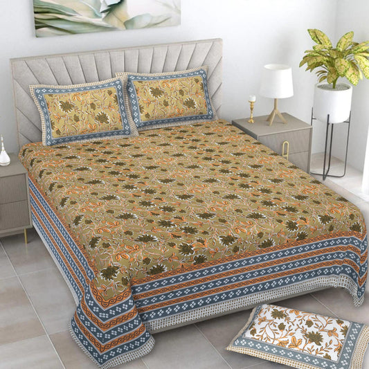 🛏️ Premium 93×108 Texture King Size Bedsheet Set – Soft & Stylish
