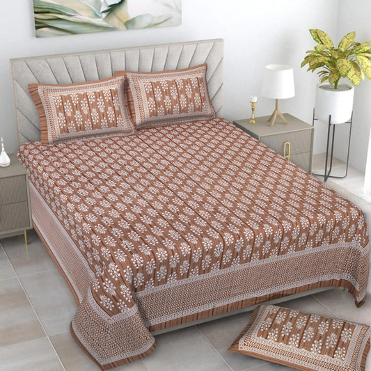 🛏️ Premium 93×108 Texture King Size Bedsheet Set – Soft & Stylish