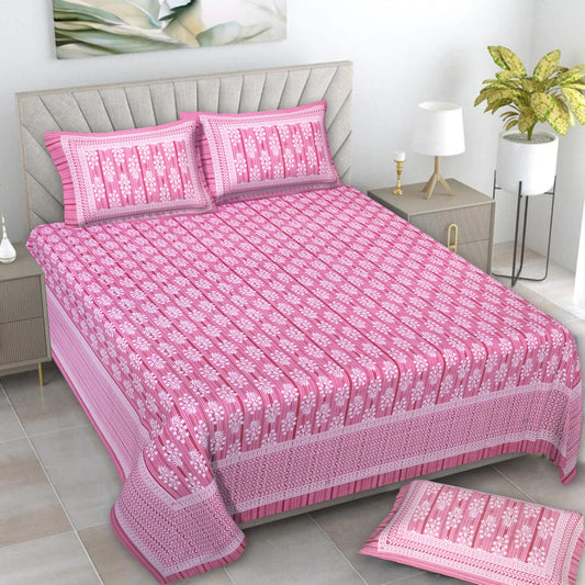 🛏️ Premium 93×108 Texture King Size Bedsheet Set – Soft & Stylish