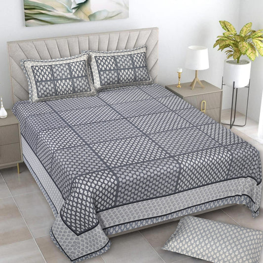 🛏️ Premium 93×108 Texture King Size Bedsheet Set – Soft & Stylish