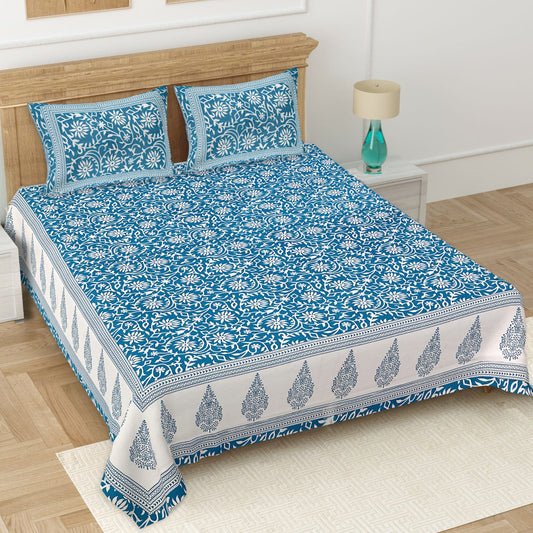 👑 ECCO 90x100 Queen Size Bedsheet Set – Soft Viscose Cotton Comfort
