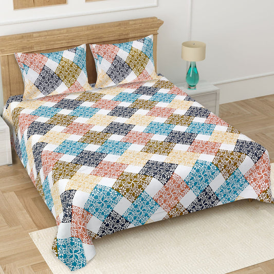 👑 ECCO 90x100 Queen Size Bedsheet Set – Soft Viscose Cotton Comfort