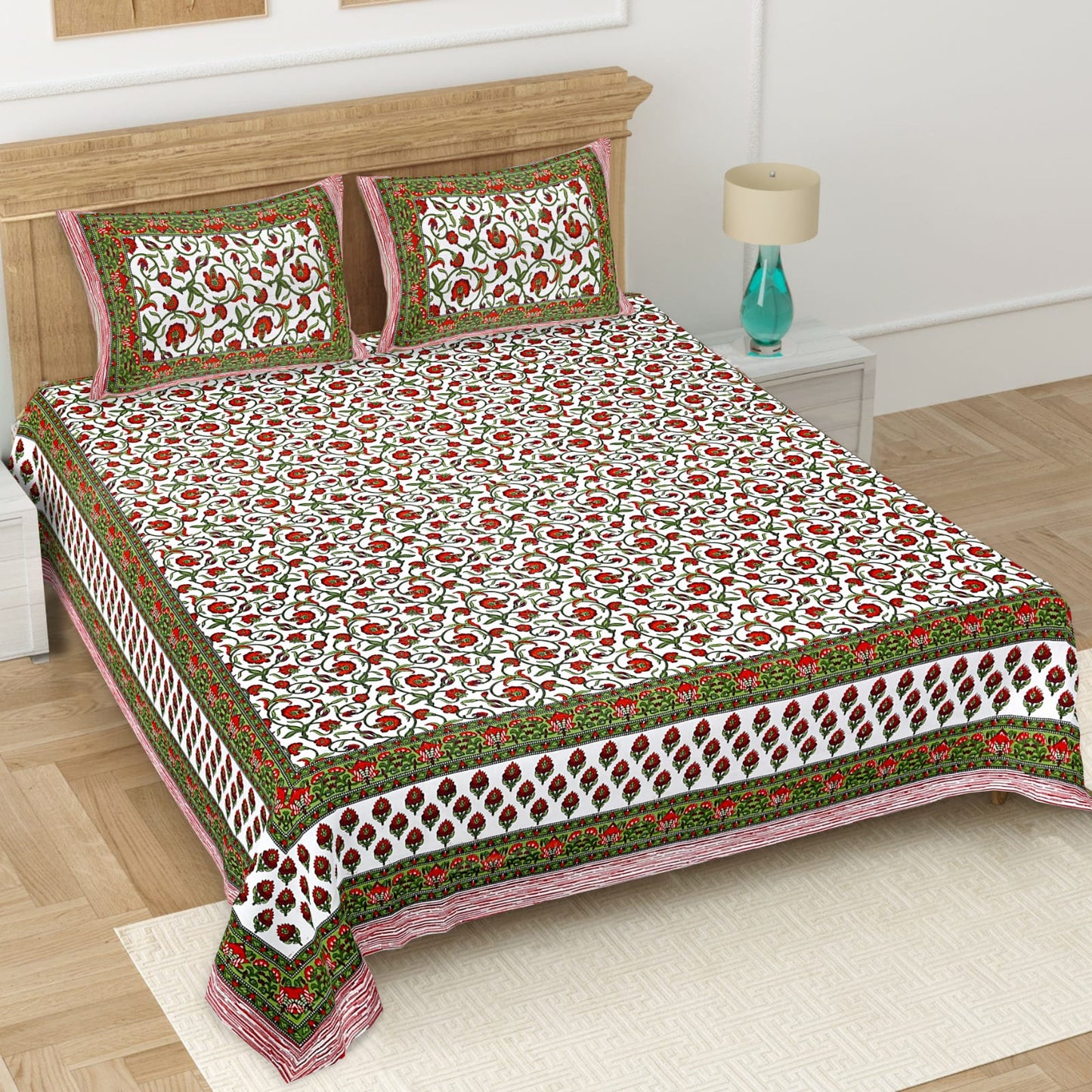 👑 ECCO 90x100 Queen Size Bedsheet Set – Soft Viscose Cotton Comfort