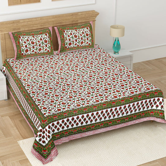 👑 ECCO 90x100 Queen Size Bedsheet Set – Soft Viscose Cotton Comfort