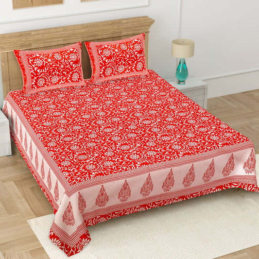 👑 ECCO 90x100 Queen Size Bedsheet Set – Soft Viscose Cotton Comfort