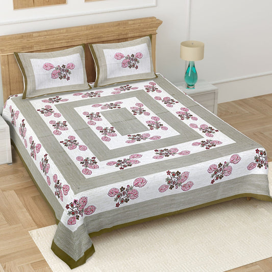 👑 ECCO 90x100 Queen Size Bedsheet Set – Soft Viscose Cotton Comfort