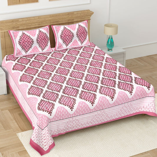 👑 ECCO 90x100 Queen Size Bedsheet Set – Soft Viscose Cotton Comfort