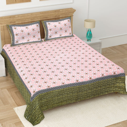 👑 ECCO 90x100 Queen Size Bedsheet Set – Soft Viscose Cotton Comfort
