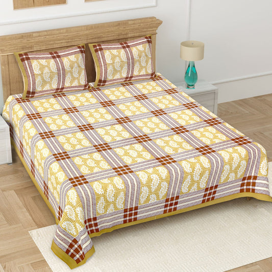 👑 ECCO 90x100 Queen Size Bedsheet Set – Soft Viscose Cotton Comfort