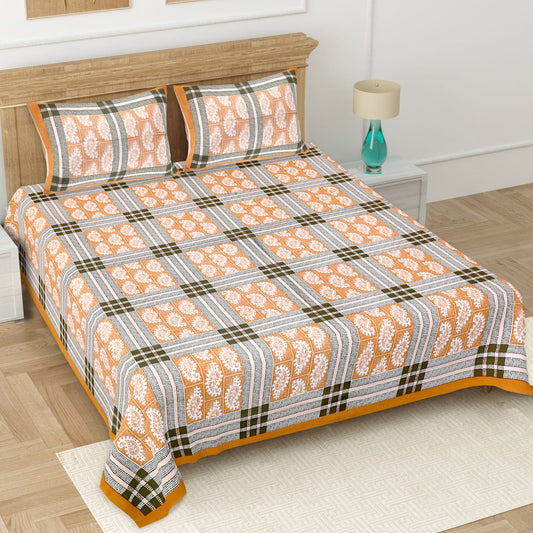 👑 ECCO 90x100 Queen Size Bedsheet Set – Soft Viscose Cotton Comfort