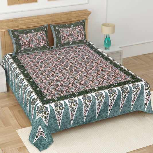 👑 ECCO 90x100 Queen Size Bedsheet Set – Soft Viscose Cotton Comfort