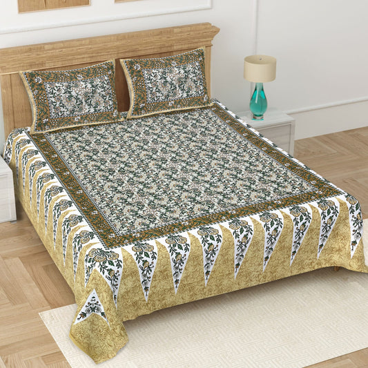 👑 ECCO 90x100 Queen Size Bedsheet Set – Soft Viscose Cotton Comfort