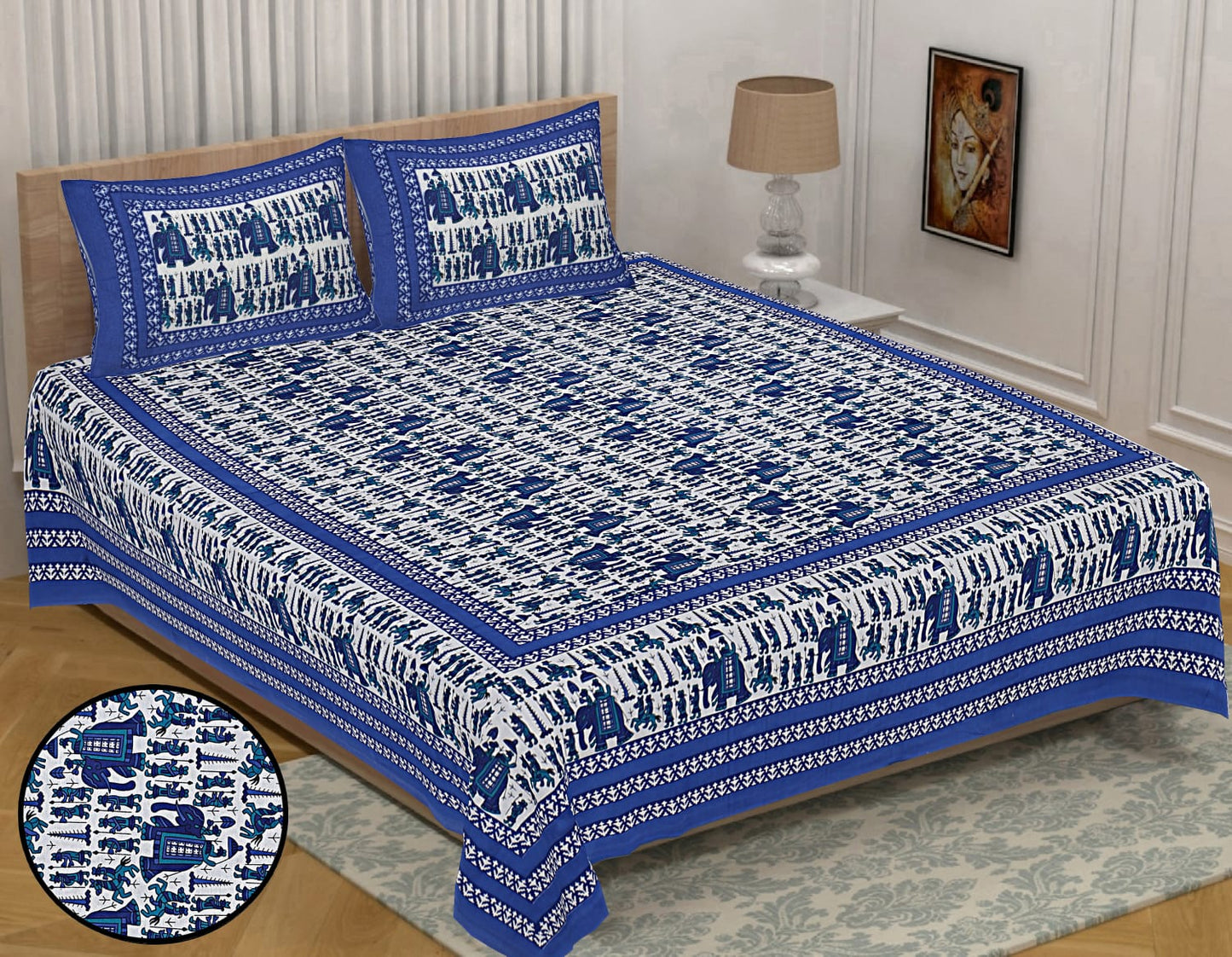 👑 ECCO 90x100 Queen Size Bedsheet Set – Soft Viscose Cotton Comfort