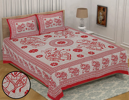 👑 ECCO 90x100 Queen Size Bedsheet Set – Soft Viscose Cotton Comfort