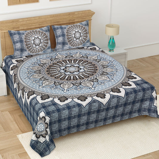 👑 ECCO 90x100 Queen Size Bedsheet Set – Soft Viscose Cotton Comfort