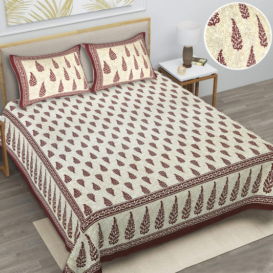 👑 ECCO 90x100 Queen Size Bedsheet Set – Soft Viscose Cotton Comfort