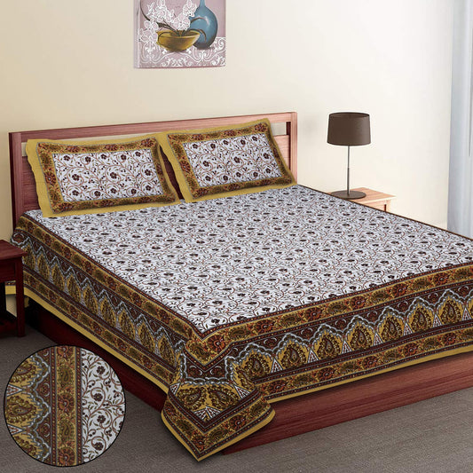 👑 ECCO 90x100 Queen Size Bedsheet Set – Soft Viscose Cotton Comfort