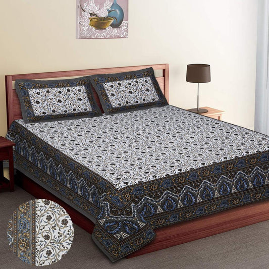 👑 ECCO 90x100 Queen Size Bedsheet Set – Soft Viscose Cotton Comfort