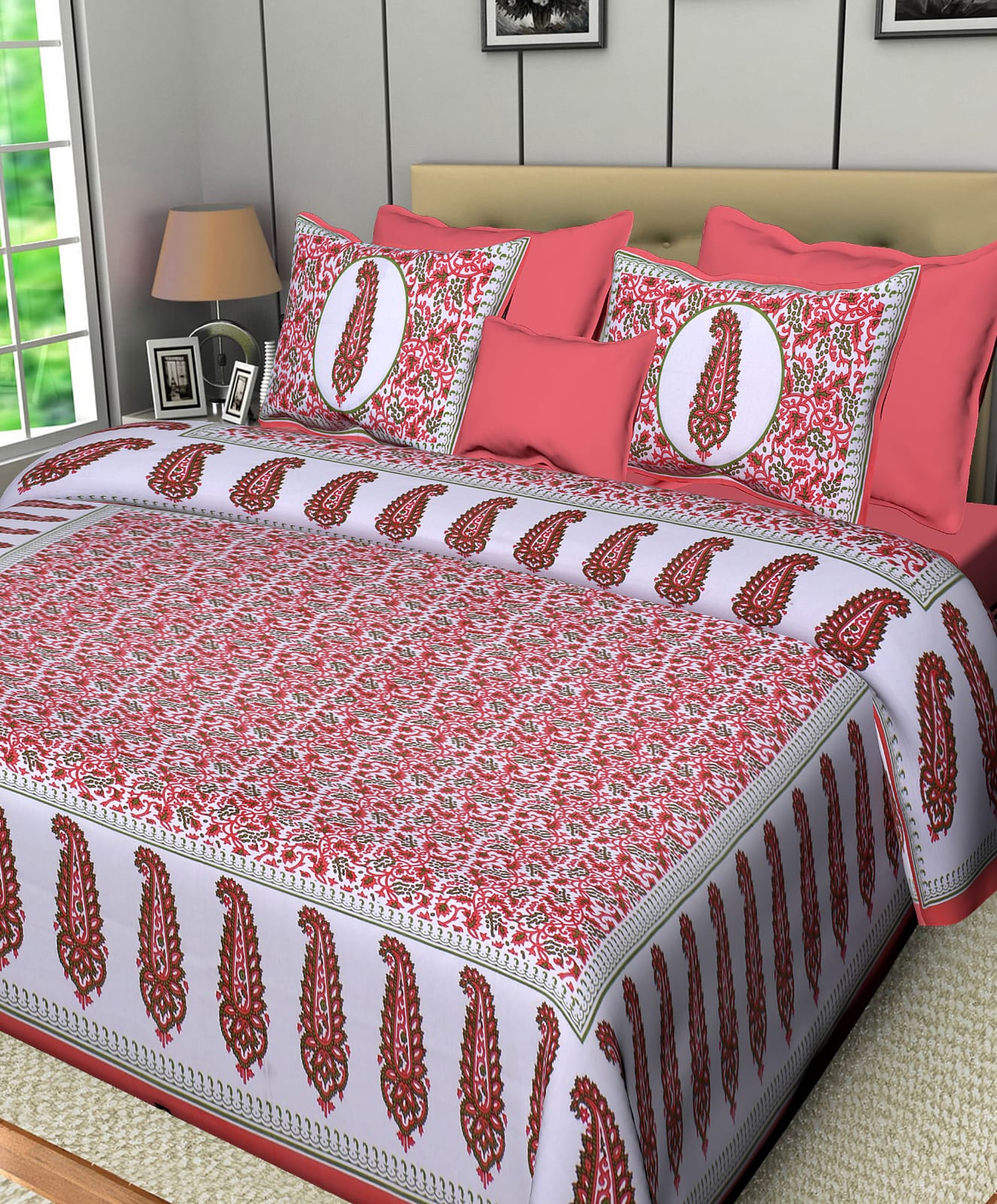 👑 ECCO 90x100 Queen Size Bedsheet Set – Soft Viscose Cotton Comfort
