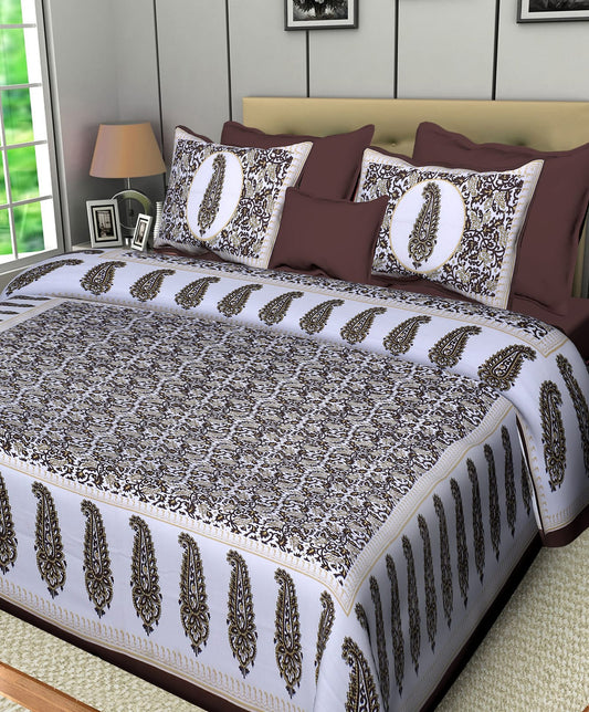 👑 ECCO 90x100 Queen Size Bedsheet Set – Soft Viscose Cotton Comfort