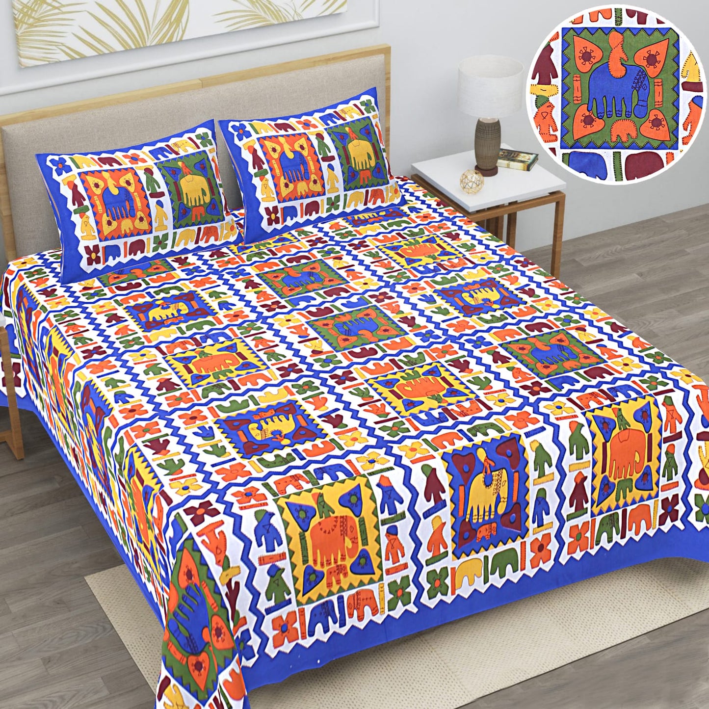 👑 ECCO 90x100 Queen Size Bedsheet Set – Soft Viscose Cotton Comfort