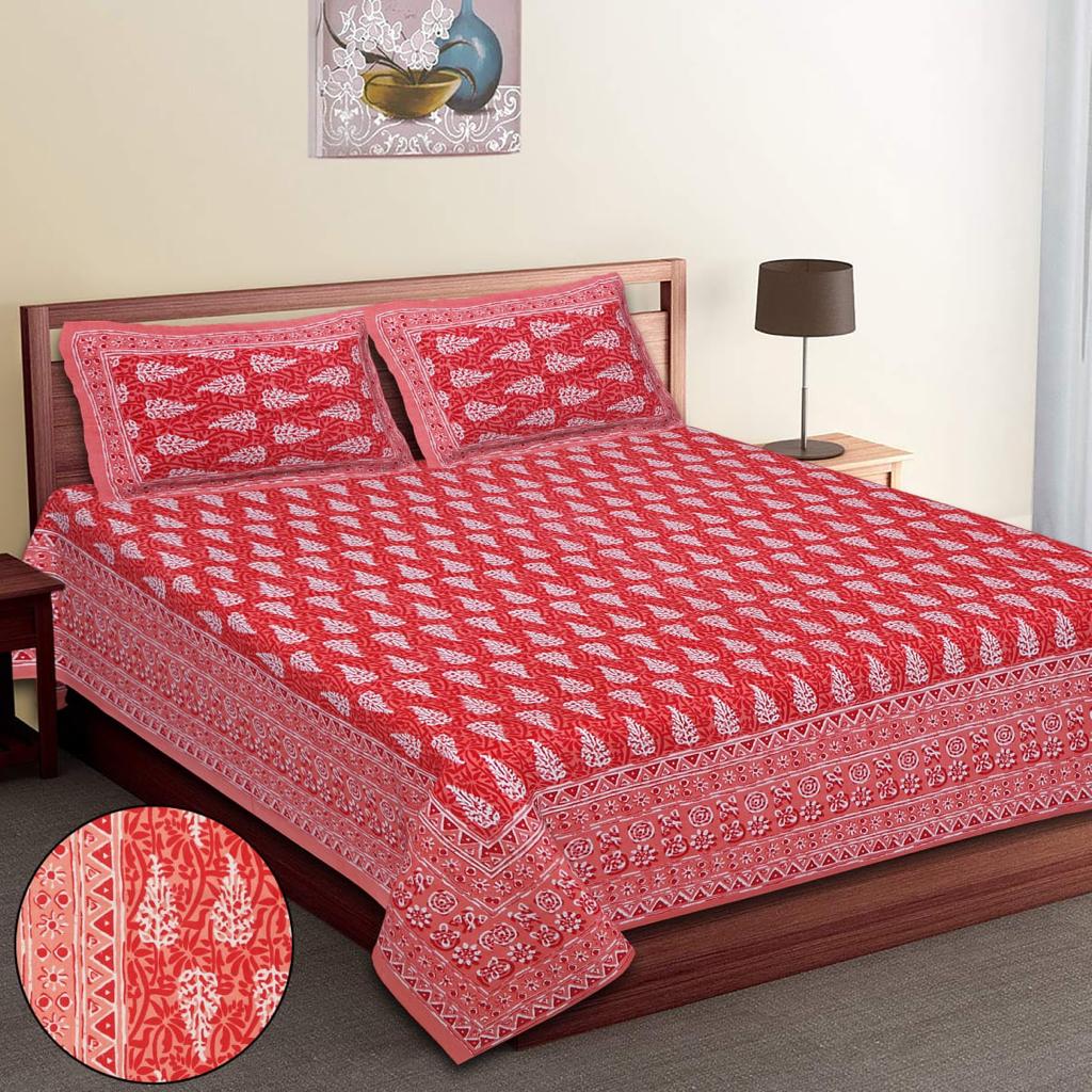 👑 ECCO 90x100 Queen Size Bedsheet Set – Soft Viscose Cotton Comfort