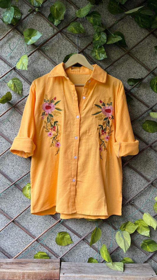 Floral Embroidered Mulmul Cotton Shirts 🌸