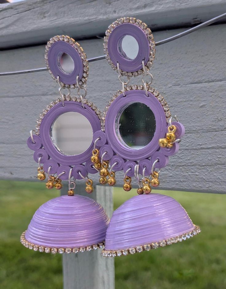 Handmade Paper Quilled Luxury Bridal Chandbali Earring Set with Mang Tikka