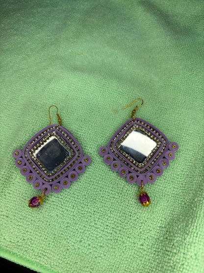 Handmade Paper Quilled Deluxe Peacock Feather Necklace and Earring Set