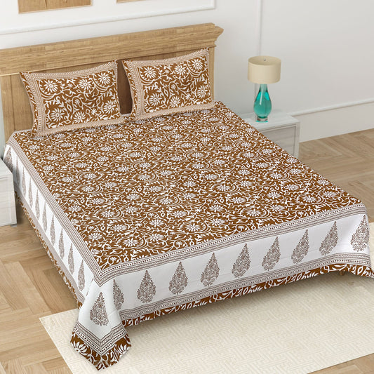 👑 ECCO 90x100 Queen Size Bedsheet Set – Soft Viscose Cotton Comfort
