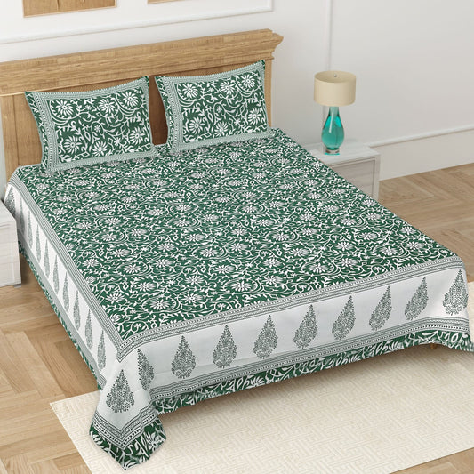 👑 ECCO 90x100 Queen Size Bedsheet Set – Soft Viscose Cotton Comfort