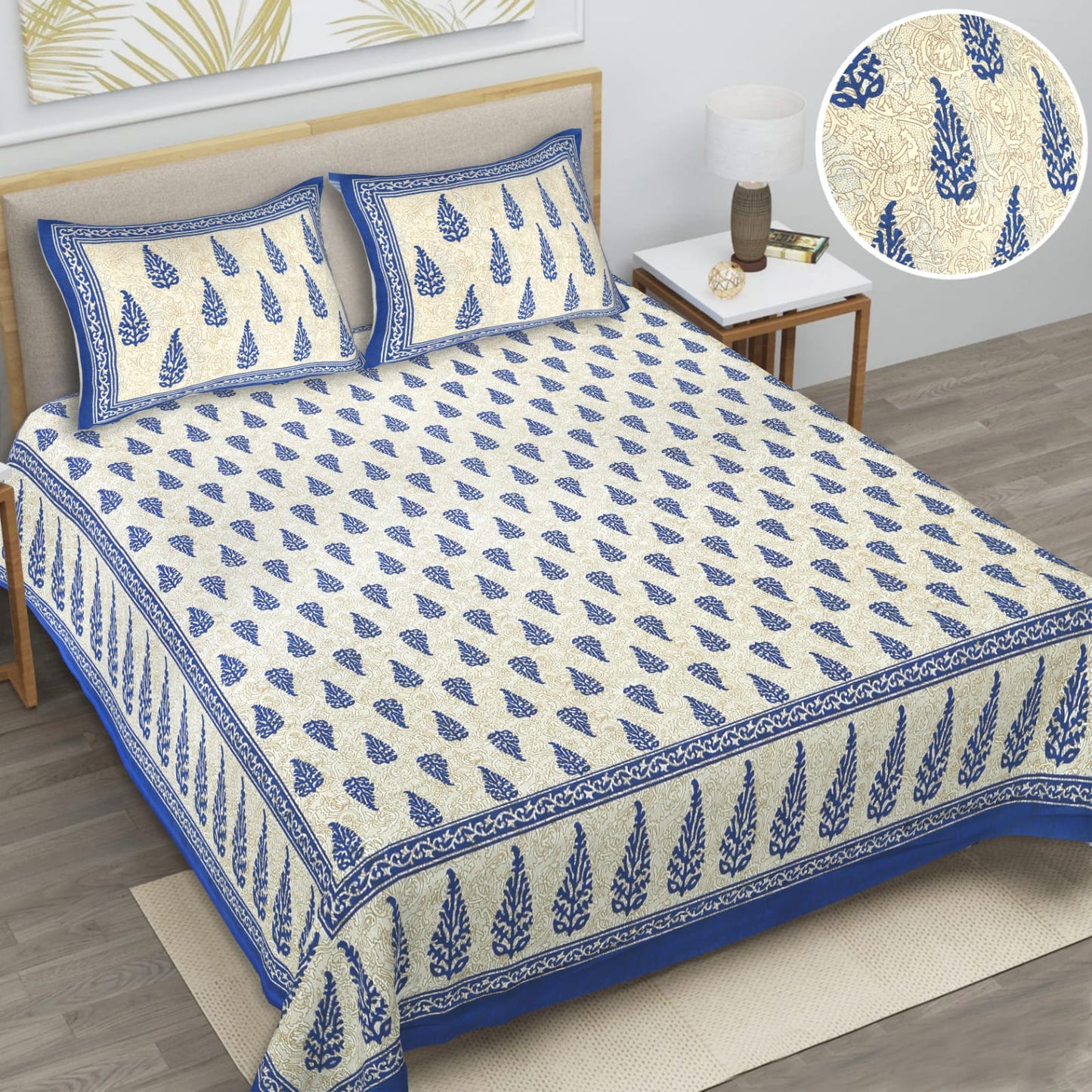 👑 ECCO 90x100 Queen Size Bedsheet Set – Soft Viscose Cotton Comfort