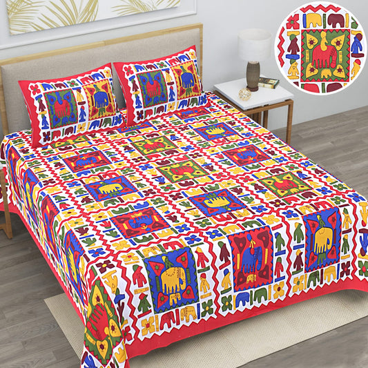 👑 ECCO 90x100 Queen Size Bedsheet Set – Soft Viscose Cotton Comfort