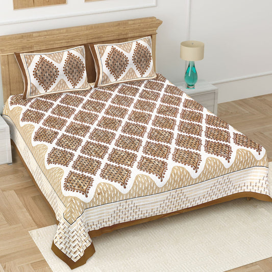 👑 ECCO 90x100 Queen Size Bedsheet Set – Soft Viscose Cotton Comfort
